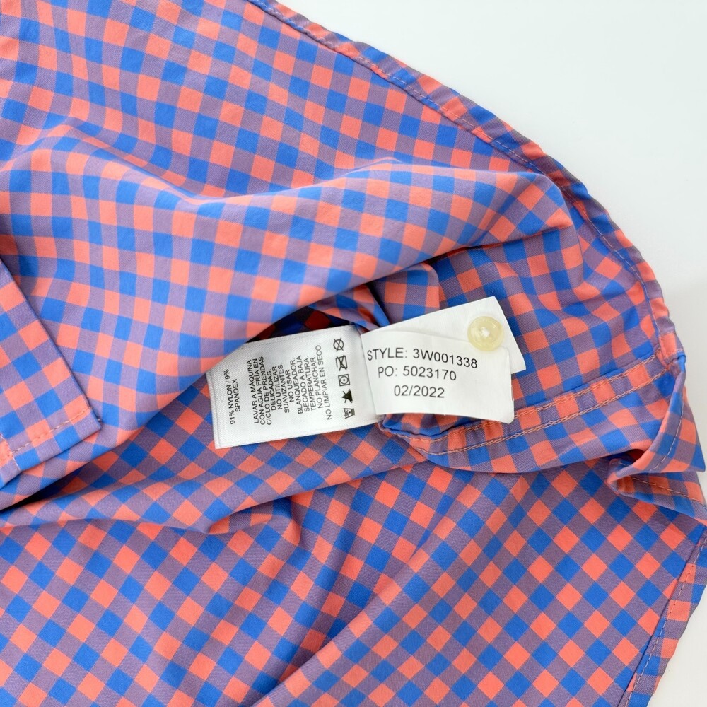Vineyard Vines Boys Performance Shirt Small S 8-10 Gingham Plaid Button Up Blue - Picture 5 of 6
